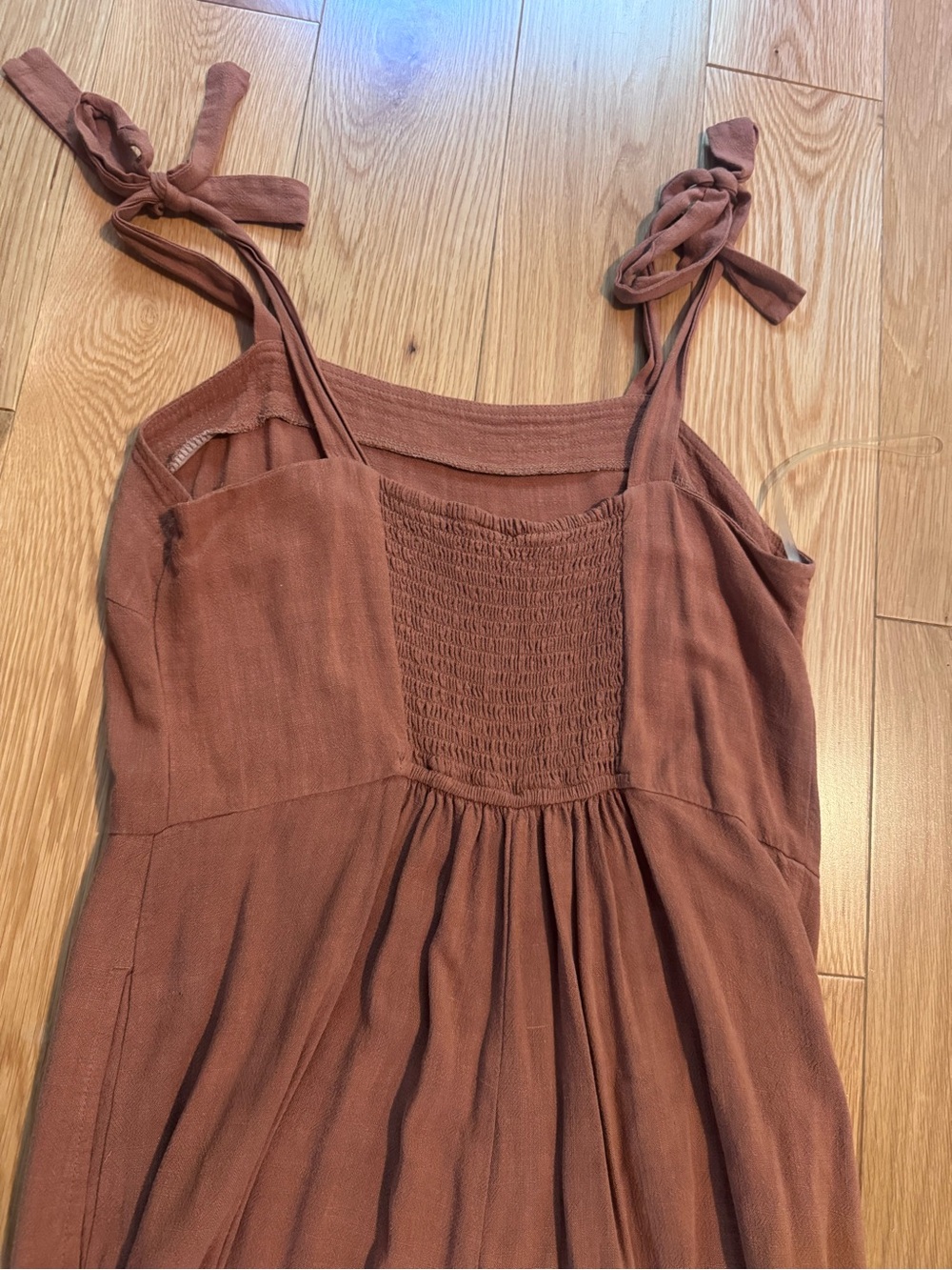 Universal Thread Rust Tie-Shoulder Wide-Leg Jumpsuit - Picture 5 of 6